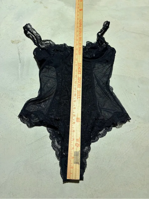 Victoria’s Secret y2k Black Lace Bodysuit Sheer Teddy 36C - Image 4