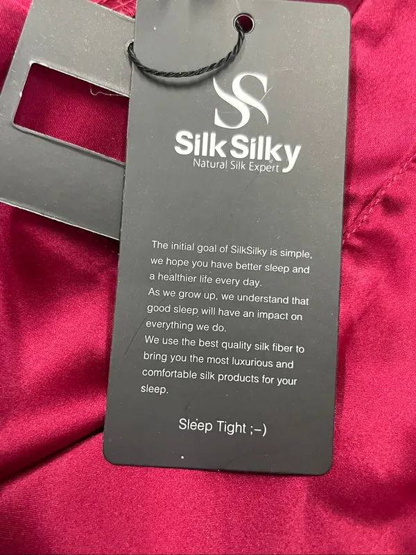 Women's 100% silk SilkSilky Satin A-Line Dress in Deep Magenta size L - Image 5