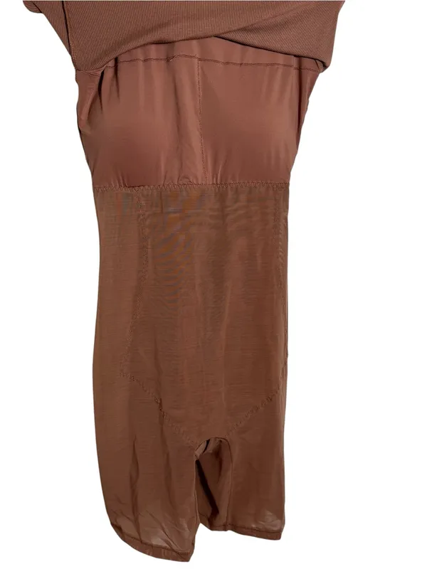 Popilush Built In Shapewear Modal Maxi Dress Light Brown L NWT Body Shaper - Image 5