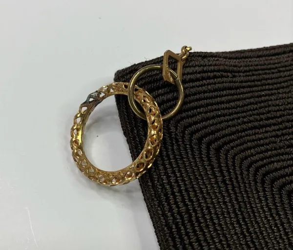 Brown Beaded Elegant Zip Clutch - Image 2
