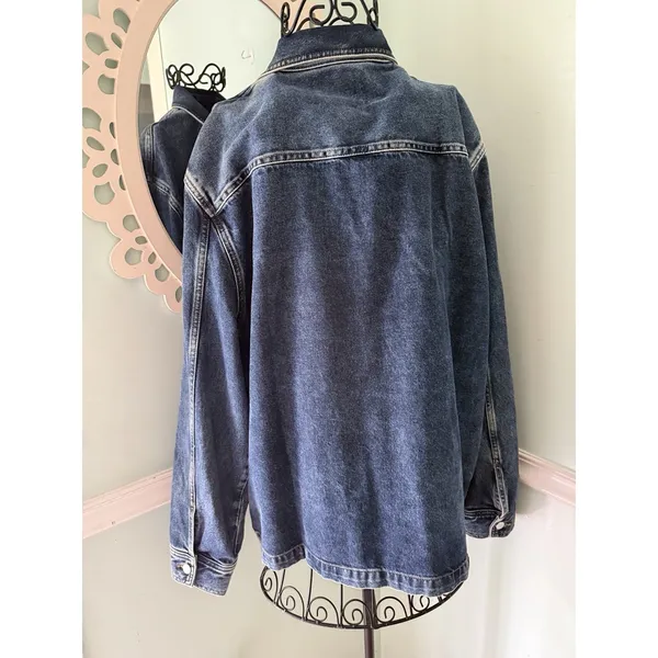 COS Denim Jacket Blue XL Collared Pockets Button Mid-Length Mens Casual‎ - Image 3