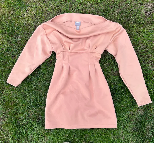 ASOS One Shoulder Light Pink Mini Dress - Image 4