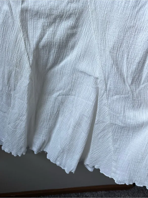 AGB White Flowy Cotton Maxi Skirt - Image 3