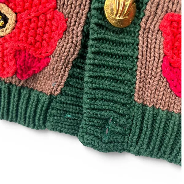 Storybook Knits M Vintage 90's embroidered Maximalist novelty cardigan Sweater - Image 4
