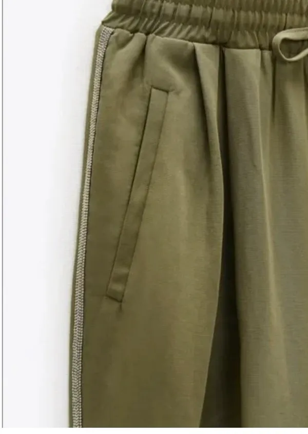 Zara joggins pants side stripes green size XS - Image 5