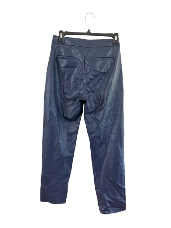Women's J.Crew Navy Faux Leather Straight Leg Pants Size 2 - Image 3