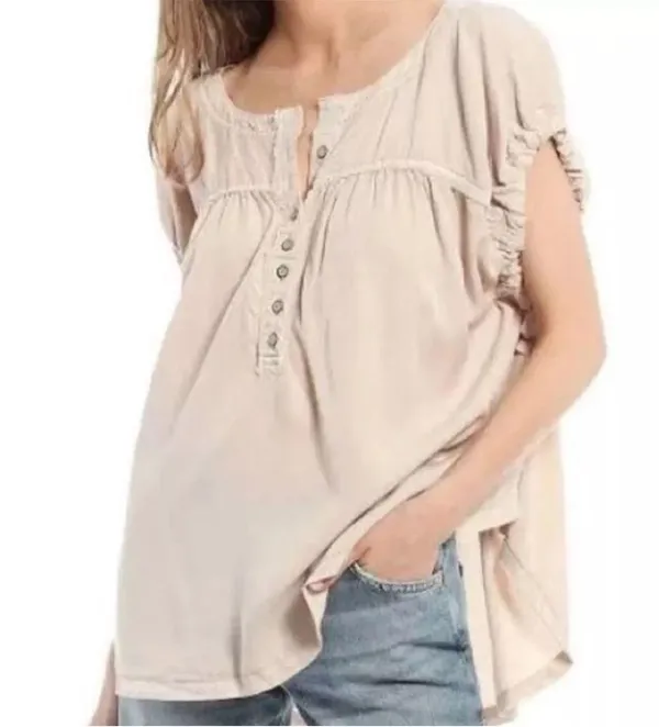 NWT Free People Summer Love Top Dust Storm Oversized Small - Image 2