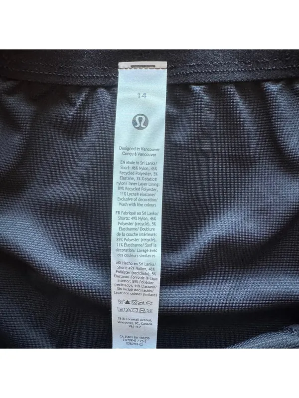 Lululemon Swiftly Short Mid-Rise 3” Black Size 14 NWT - Image 5