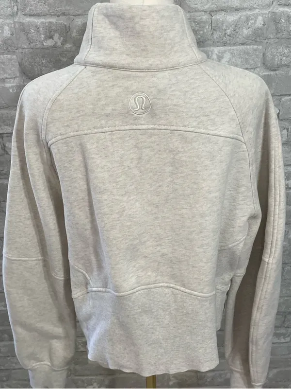 Lululemon Scuba Oversized Funnel-Neck Half Zip in Heathered Bone - Image 3