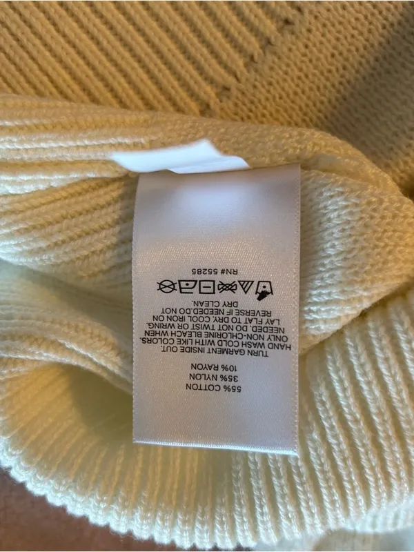 Express white long sleeve crew neck sweater rhinestone embellishments size L - Image 12