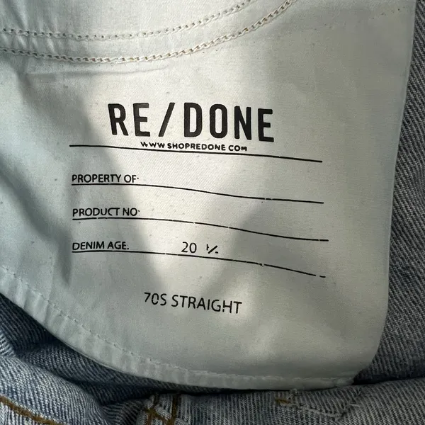 RE/DONE 70's Straight Jeans Women's Size 28 Destroyed Sunfaded Indigo High Rise - Image 10
