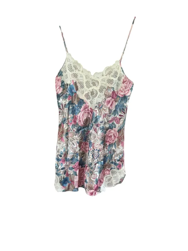 Women's Victoria's Secret Chemise M Pink Blue Floral Lace - Image 8