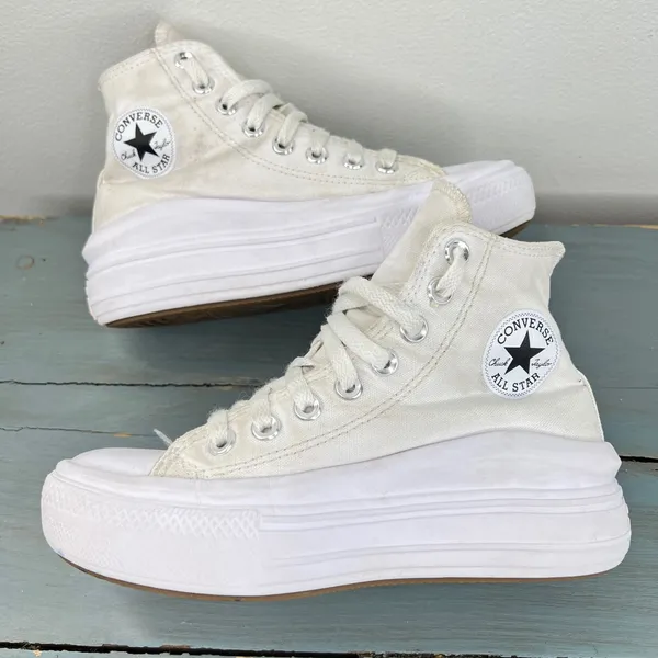 Converse Chuck Taylor All Star Move White Platform High Top Sneakers Womens 5 - Image 10