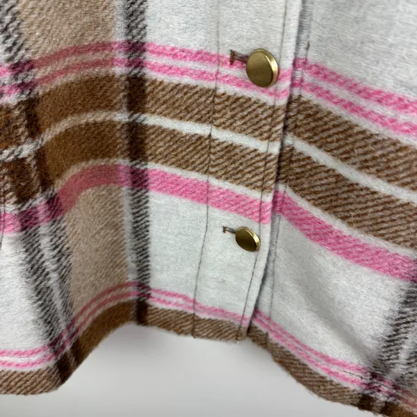 Joie Plaid Button Front Shacket Size‎ Large Wool Blend Fall Streetwear Trendy - Image 2