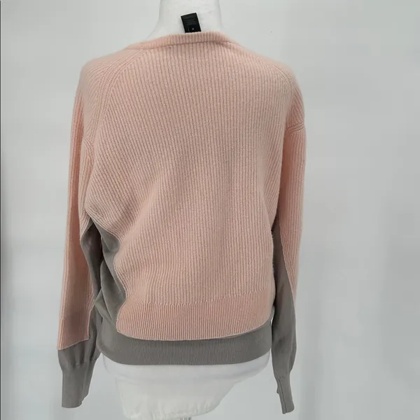Marc by Marc Jacobs Cashmere Colorblock Sweater Pink Gray Silk Hem M - Image 8