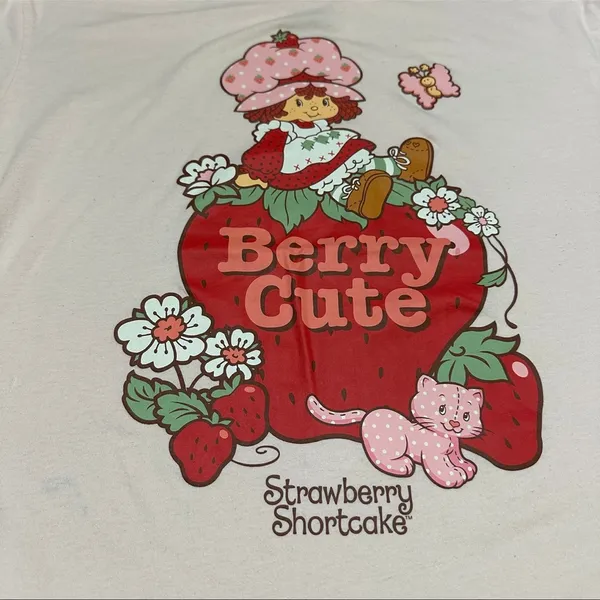 Strawberry Shortcake Women’s Berry Cute Pink Tee L - Image 3