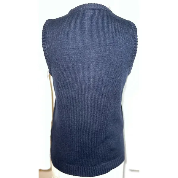 Women’s Navy Blue Knit Sweater Vest XS - Image 3