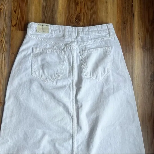 We The Free NEW Women’s Come As You Are White Denim Maxi Skirt Size 0 #C24118 - Image 9