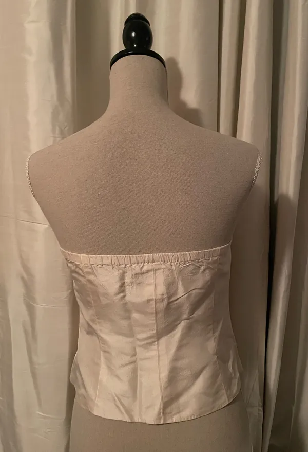 Silk Zippered Strapless Shell  - Image 3