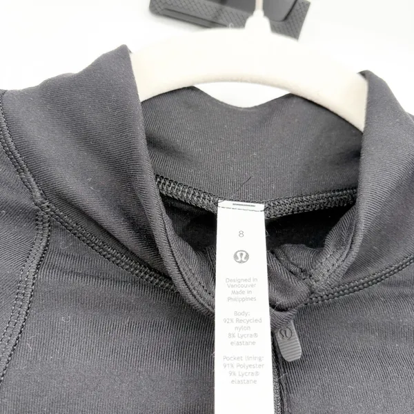 Lululemon Womens Black Its Rulu Run Half Zip Activewear Performance Jacket 8‎ - Image 5