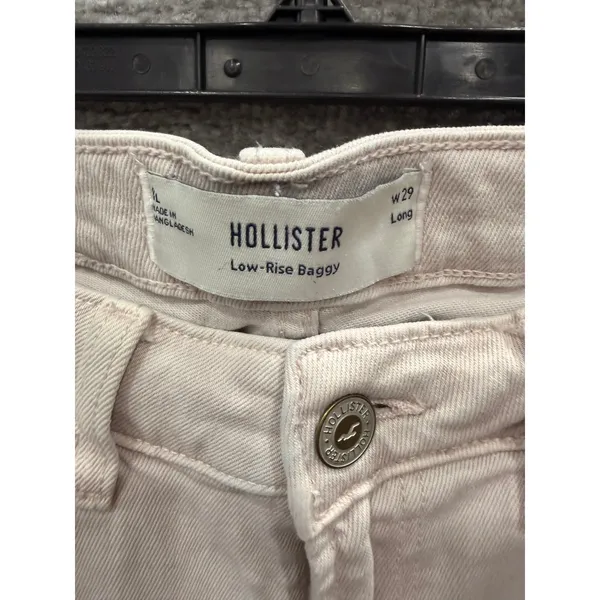 Hollister Women Jeans 29 Long Beige Low-Rise Baggy Relaxed Fit Denim - Image 4