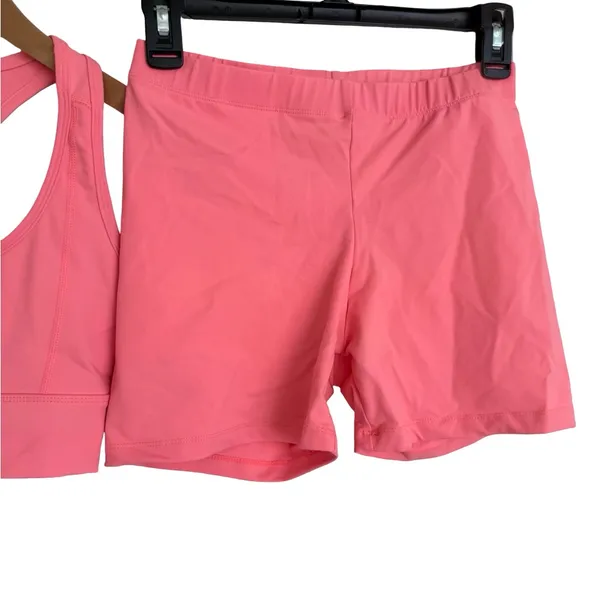 Saski Pink Bike Shorts and Sports Bra Two Piece Set Size Small‎ S Pink - Image 3