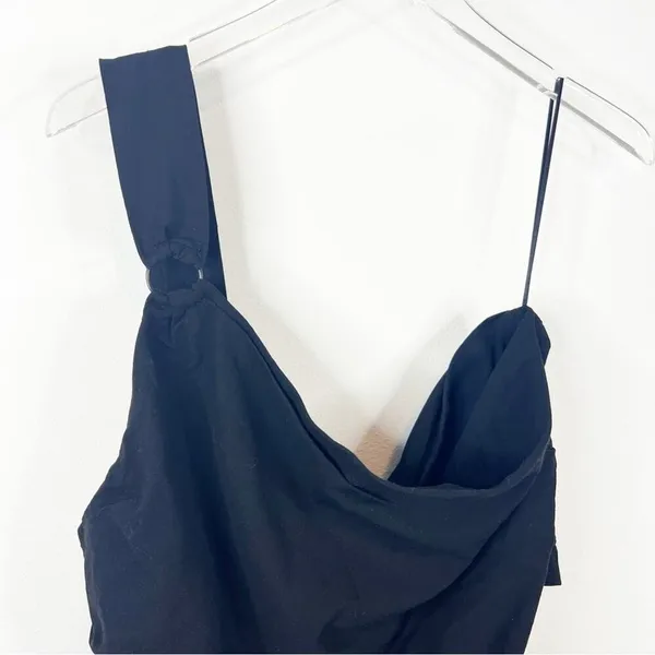 NWT ZARA One Shoulder Linen Blend Tank Women's Size XXL Black Minimalist‎ - Image 4