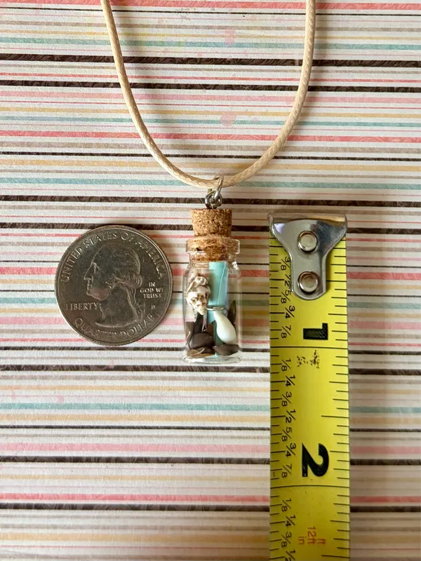 Handmade message in a bottle cute unique necklace🐚🪼💌🌊 - Image 5