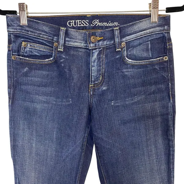 Guess Premium Denim Flirt Bootcut Dark Wash Jeans Women‎ Size 27 Pants Stretch - Image 2