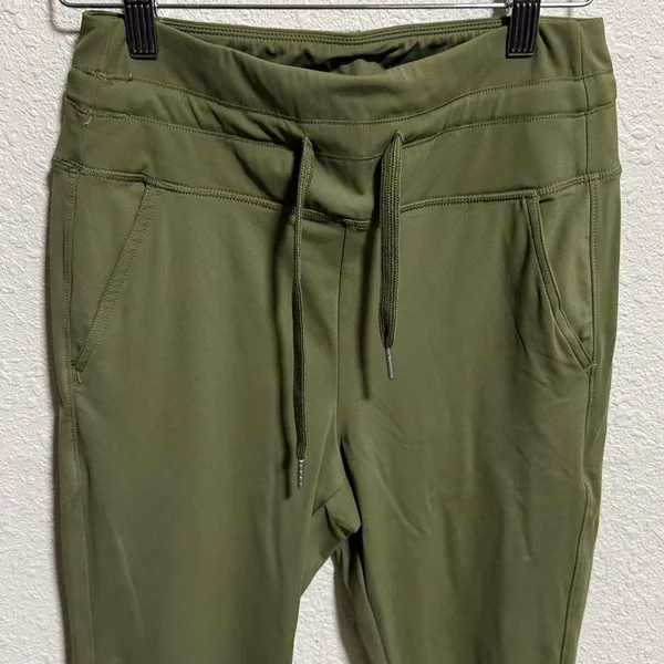 Halara Olive Green High‎ Waisted Drawstring Joggers Petite Small Tapered Pants - Image 6