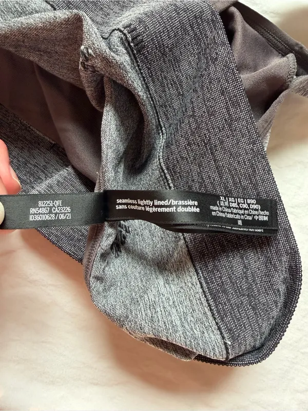 PINK Active Gray Logo Print Seamless Lightly‎ Lined Sports Bra XL - Image 4