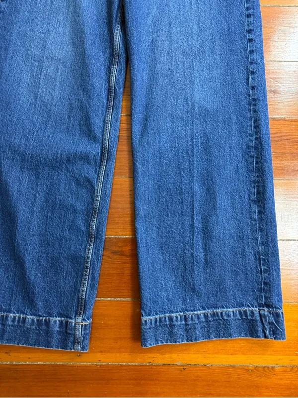 NWT ASOS Tall High Waist Wide Leg Jeans Front Patch Pockets Dark Wash Sz 32 🧡🍄 - Image 5