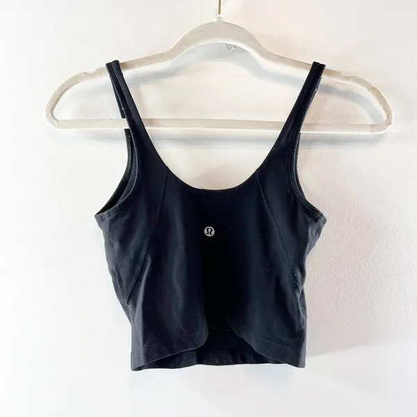 Lululemon Athletica Align Cropped Tank Top Light Support A/B Cup Black 2 - Image 5