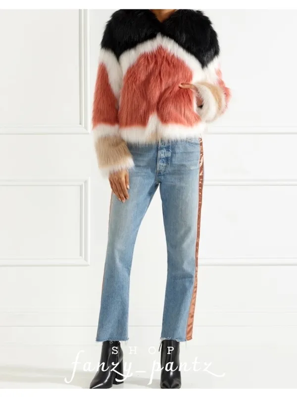 AMO Loverboy Indigo Adobe Ribbon Jeans 28 Cotton Raw Hem High Waisted - Image 5