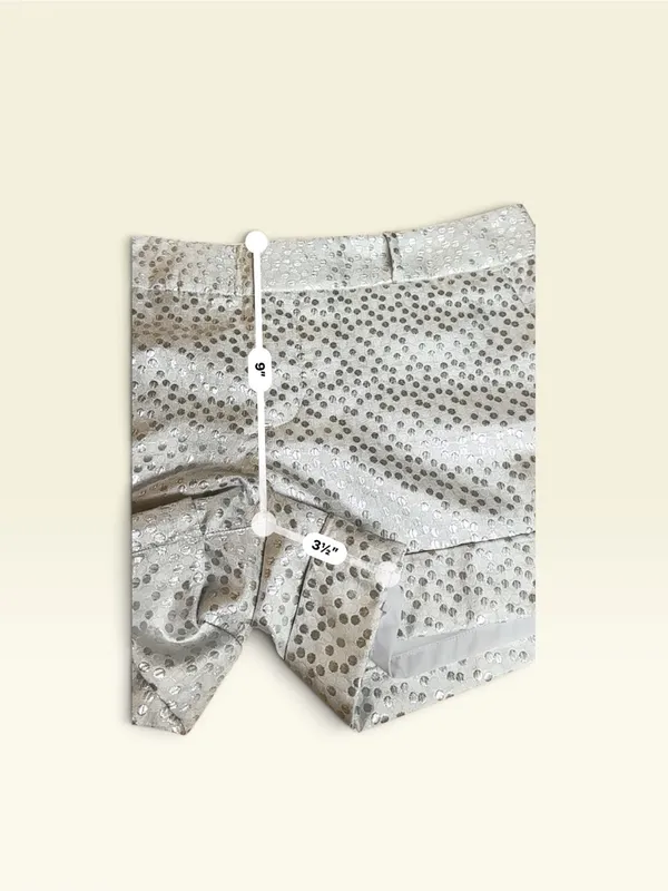 Banana Republic Ryan Fit Silver White Polka Dots Metallic Cuffed Shorts Size 12 - Image 6