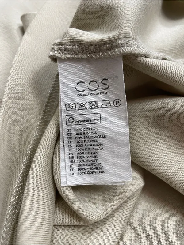 COS Oversized Cotton Jersey T-Shirt Dress Asymmetric Drape Minimalist Sz L 🧡🎀 - Image 9