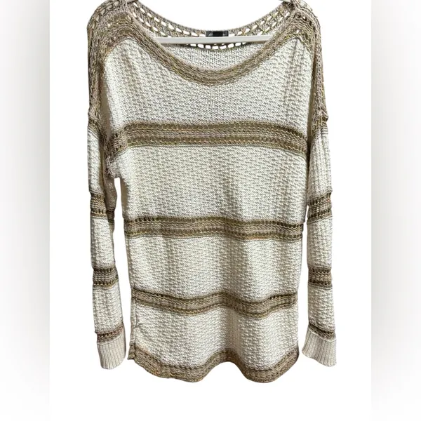 Eddie Bauer Open Chunky‎ Knit Sweater Boho Coastal Chic Pullover Sz L Oversized - Image 5
