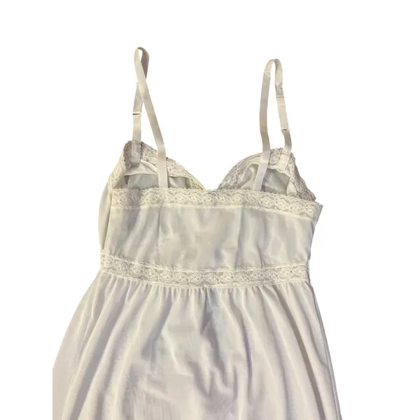 Vintage Mary Jane Full Slip Cream Nylon Lingerie 32 Used - Image 6