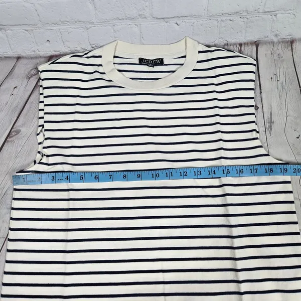 J. Crew Structured muscle T-shirt in stripe mariner cotton‎ M NWT - Image 6