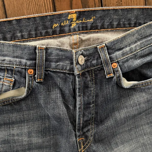 7 For All Mankind Women's Blue Size 32 flare jeans - Image 2