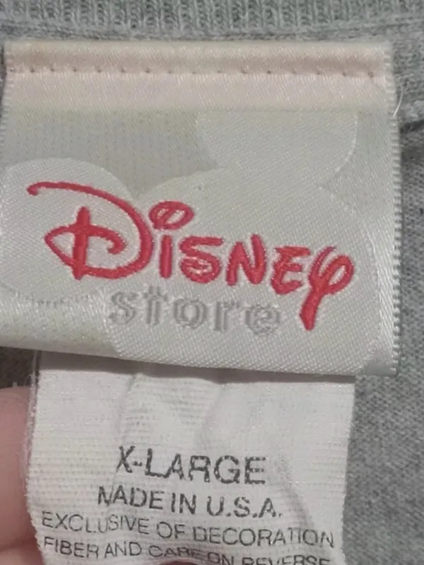 Vintage Disney Store Mickey Mouse Sketch Graphic Tee XL Made in USA Grey - Image 7