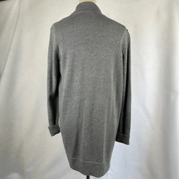 J.Crew Womens‎ Gray Open Front Cardigan Sweater Size Medium Knit Classic Cozy - Image 4