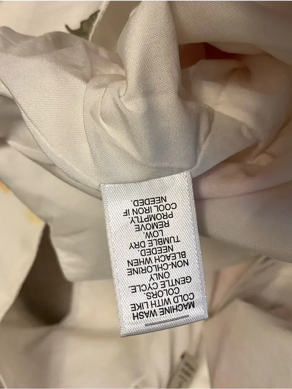 Cato White Dress with Subtle Pink Floral Detail - Image 8