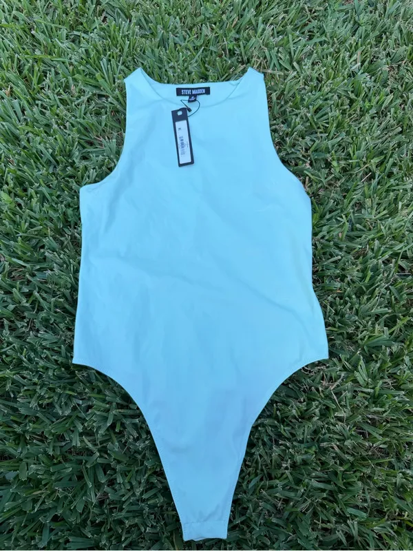Steve Madden Nico Mint High Neck Stretch Bodysuit NWT Size Small - Image 5