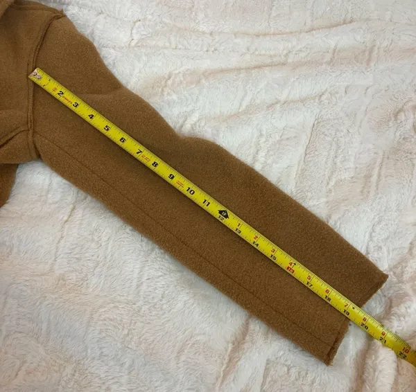 J. Crew Factory Beige Tan Button Up Winter Wool Coat Size 6 Small Peacoat - Image 10