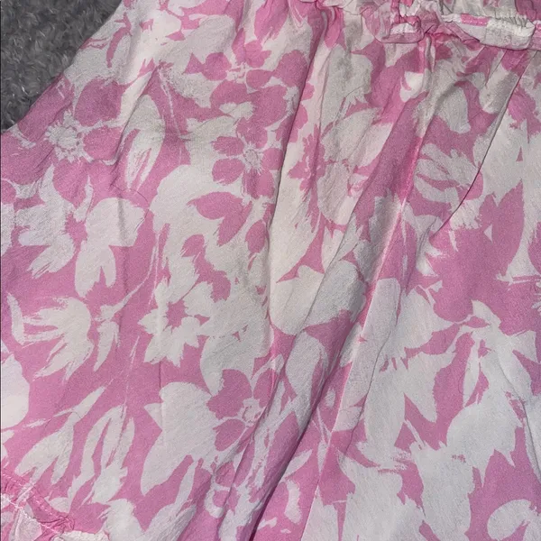 Blu Pepper Pink Floral Ruffle Dress — Sleeveless, Elastic Waist, Size M - Image 5