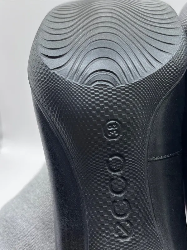 Ecco Shoes Womens Sz 38 US 7-7.5 Sculptured 75 Black Leather Pumps - Image 9