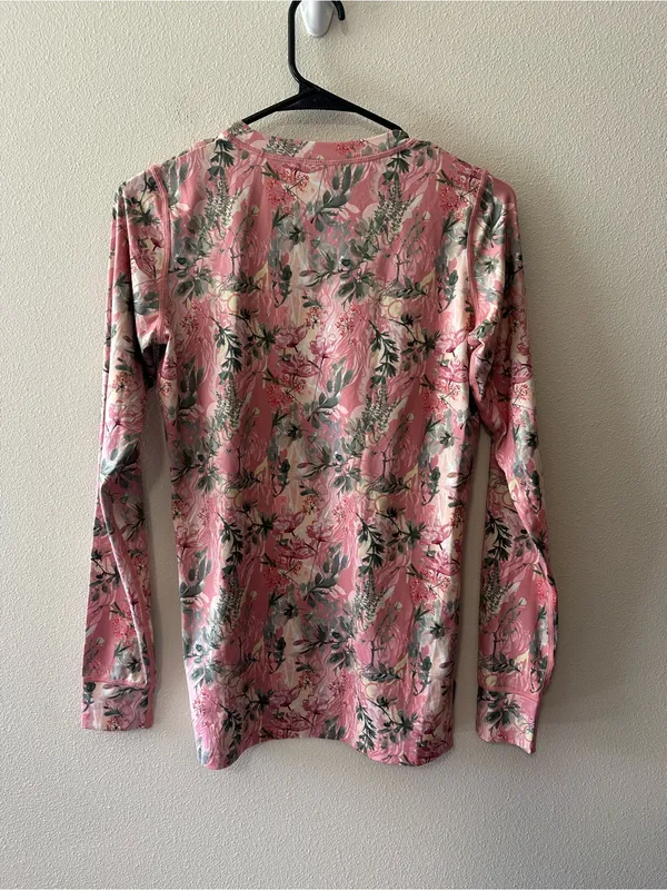 Kari Traa Fryd Base Layer Top - UPF 40+, Long Sleeve lotus pink floral size M - Image 9