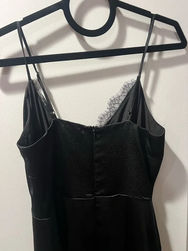 Skies Are Blue Black Lace-Trim Midi Slip Dress - Image 4