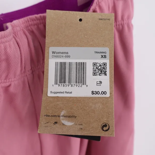Nike Womens Dri-FIT Training Shorts Pink Athletic Running XS NEW - Image 5